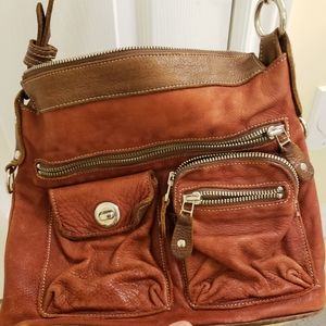 Roots leather bag